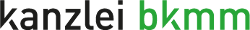 Logo der kanzlei bkmm in den Farben Schwarz und Grün.